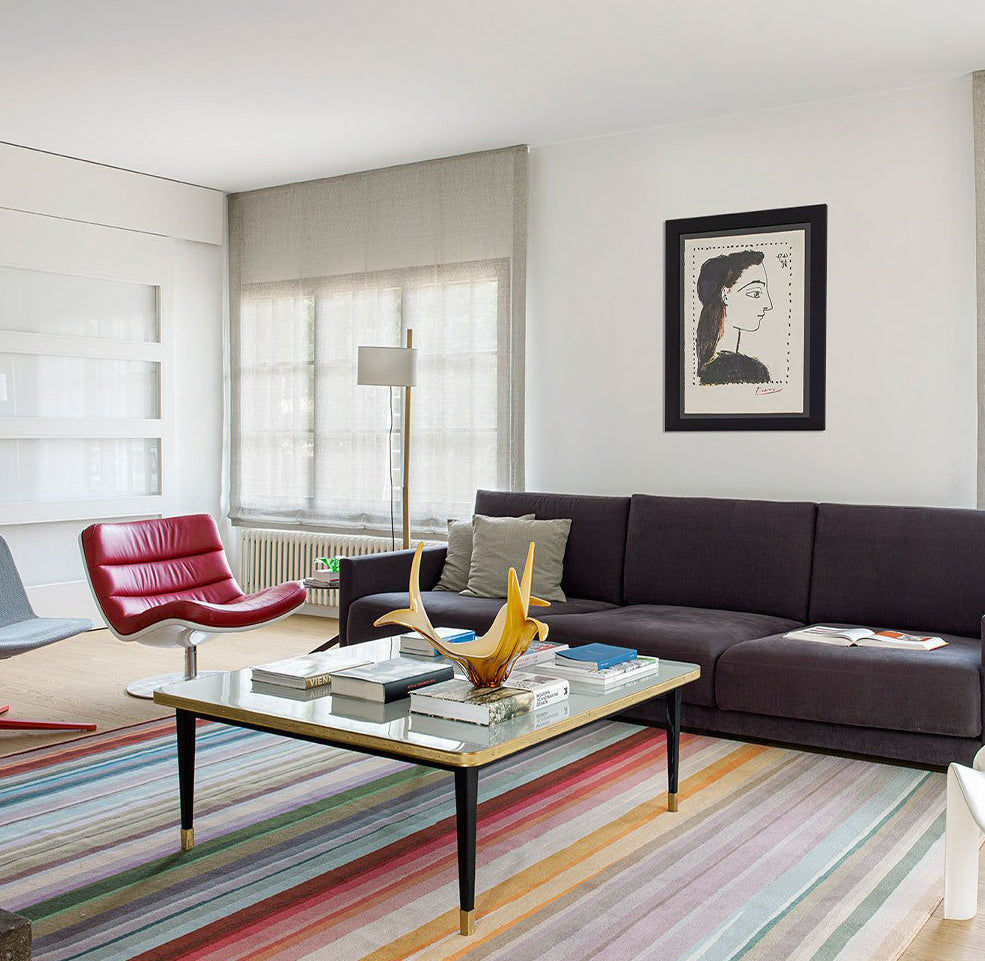 Table basse Collection Julieta Style Mid-Century avec détails en laiton