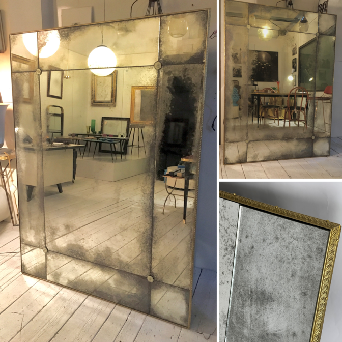 Miroir Prusse de style classique avec cadre en laiton personnalisable