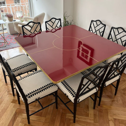 Table carrée Julieta Table centrale en métal et brillant avec base centrale