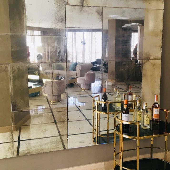 Miroir antique patchwork fabriqué à la main  personnalisé sans cadre