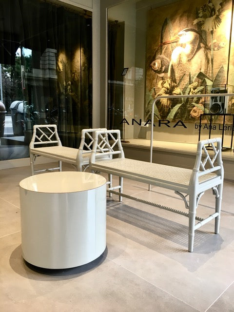 Ensemble de tables de lune cylindriques en haute brillance colorée polyvalente sur mesure