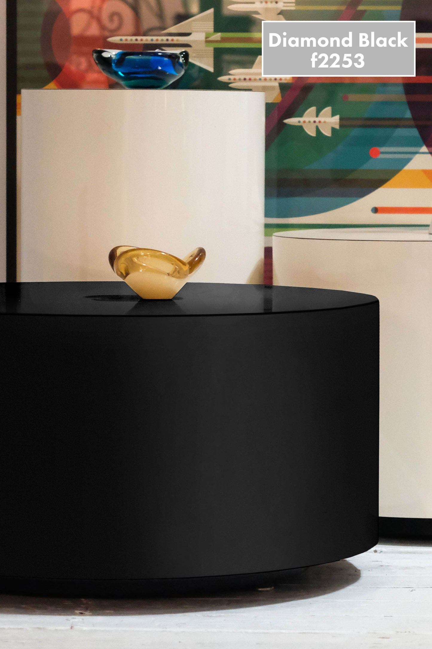 Ensemble de tables de lune cylindriques en haute brillance colorée polyvalente sur mesure