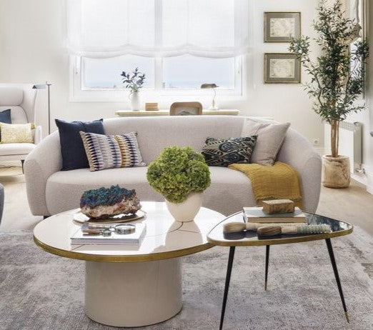 Table Basse Julieta Piédestal en Laiton et haute brillance