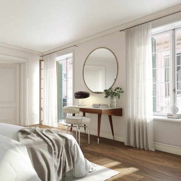 Miroir rond avec cadre Julieta en laiton ou en acier sur mesure