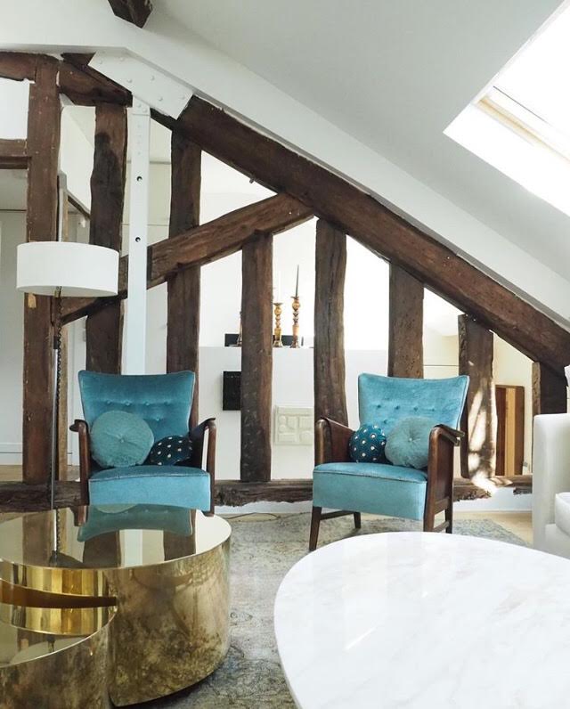 Ensemble de tables lune en laiton/acier d'inspiration vintage