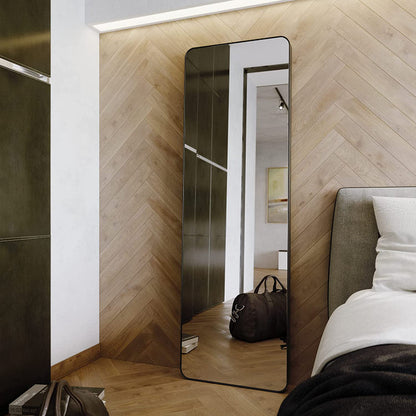 Contemporary Classic Rectangular Mirror with Brass or Steel Frame, Fully Customizable