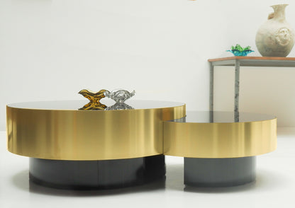 Luna Fusión Tables Set - Auxiliary Tables Handcrafted from Two Premium Materials