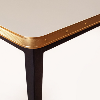 Julieta Console Table with 50's Inspired Brass Details, Customizable and Handcrafted