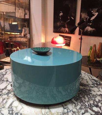 Luna Side Table - High Gloss Laminate, Cylindrical Design, Customizable