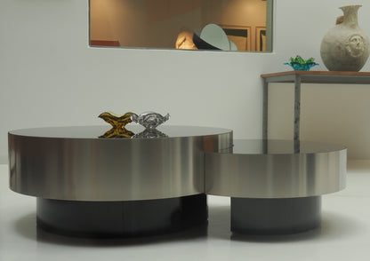 Luna Steel Table Set with Plinth