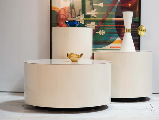 Luna Tables Set - High Gloss Laminate, Fully Customizable  Auxiliary Tables